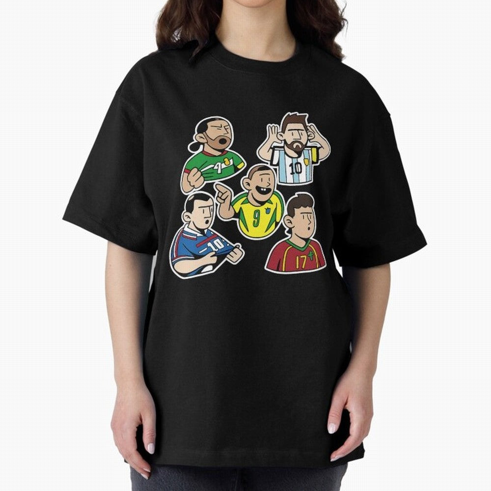 Soccer players Oversized T-Shirt Celebrate Match Day Hype around FIFA World Cup 2026 USA Canada Mexico, CR7 and Messi, England and Germany, Champion Mindset, Group Stage Buzz, Knockout Tension and Passionate Fan Culture; Great for Watch Parties,