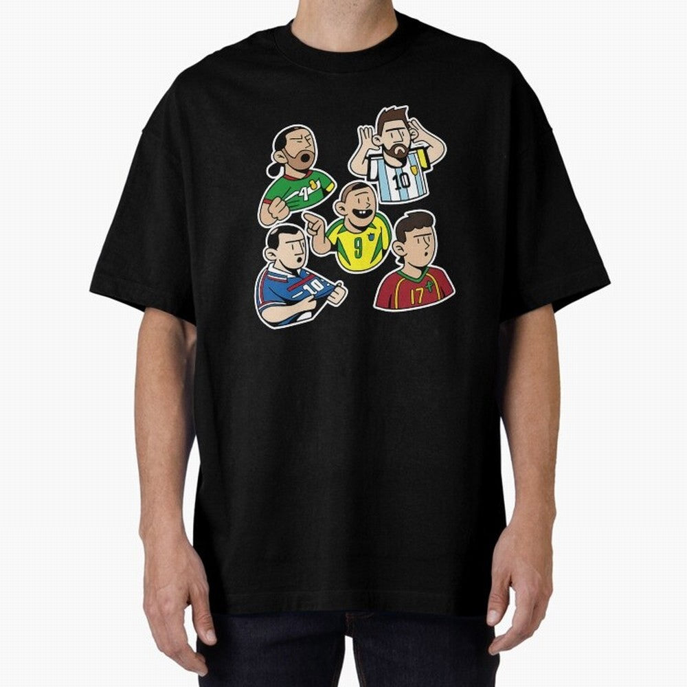 Soccer players Oversized T-Shirt Celebrate Match Day Hype around FIFA World Cup 2026 USA Canada Mexico, CR7 and Messi, England and Germany, Champion Mindset, Group Stage Buzz, Knockout Tension and Passionate Fan Culture; Great for Watch Parties,