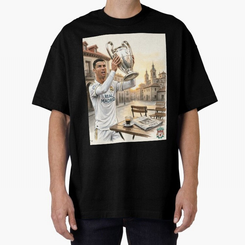 Madrid Oversized T-Shirt Show Support during FIFA World Cup 2026 Spirit, Centered on France, Haaland and Mbappe, Stadium Memories, Football Loyalty, International Chants and Championship Tradition; Ideal for Passionate Fans Who Love Underdog
