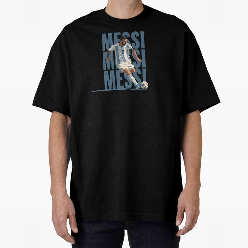 Messi in action Minimalist Graphic Oversized T-Shirt Make Every Match About FIFA World Cup 2026 Group Stage Spirit, Celebrating Brazil, Portugal and Argentina, Messi and Cristiano Ronaldo, Goal Celebration Energy, Supporter Heritage, Football Icons