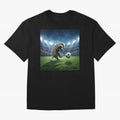 Dynamic Badger Plays Soccer Like Ronaldo Oversized T-Shirt Join Global Football Passion for FIFA World Cup 2026 USA Canada Mexico, Centered on CR7 and Messi, Portugal, Sports Nostalgia, International Competition, Famous Players and Unforgettable