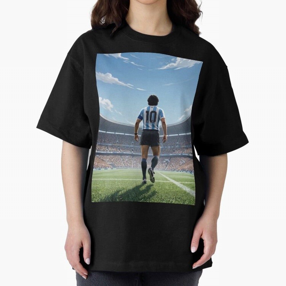 Diego Maradona Oversized T-Shirt Honor the Beautiful Game during Match Day Hype around FIFA World Cup 2026, Mbappe and Neymar, Brazil, Supporter Pride, Iconic Celebrations, Legendary Names and Global Match Day Energy; Perfect for Supporters Who
