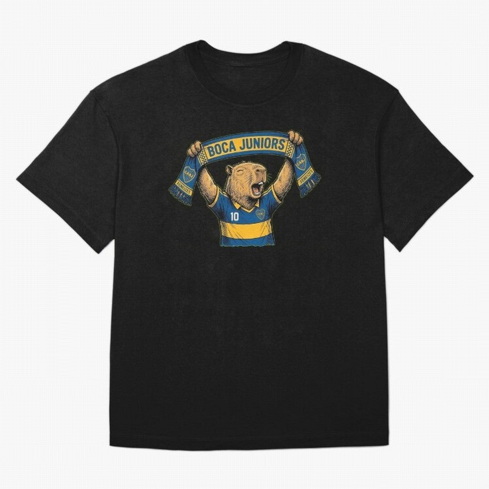 Capybara Boca Juniors Fan ¨C Funny Soccer Sticker Oversized T-Shirt Join the Countdown to the FIFA World Cup 2026 USA Canada Mexico Journey through CR7 and Messi Highlights, Brazil, Portugal and Argentina Pride, Champion Mindset, Group Stage Buzz,