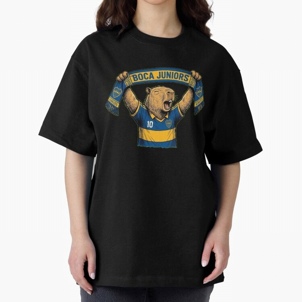 Capybara Boca Juniors Fan ¨C Funny Soccer Sticker Oversized T-Shirt Join the Countdown to the FIFA World Cup 2026 USA Canada Mexico Journey through CR7 and Messi Highlights, Brazil, Portugal and Argentina Pride, Champion Mindset, Group Stage Buzz,