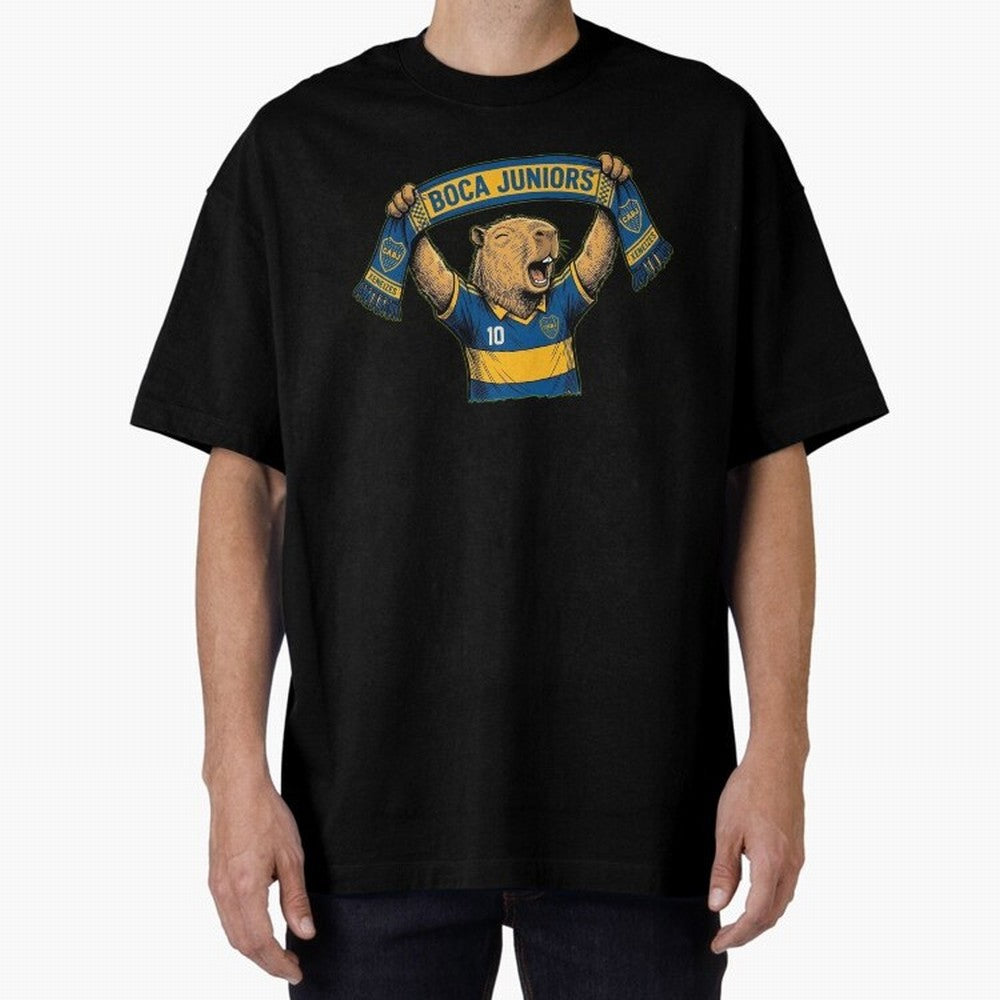 Capybara Boca Juniors Fan ¨C Funny Soccer Sticker Oversized T-Shirt Join the Countdown to the FIFA World Cup 2026 USA Canada Mexico Journey through CR7 and Messi Highlights, Brazil, Portugal and Argentina Pride, Champion Mindset, Group Stage Buzz,