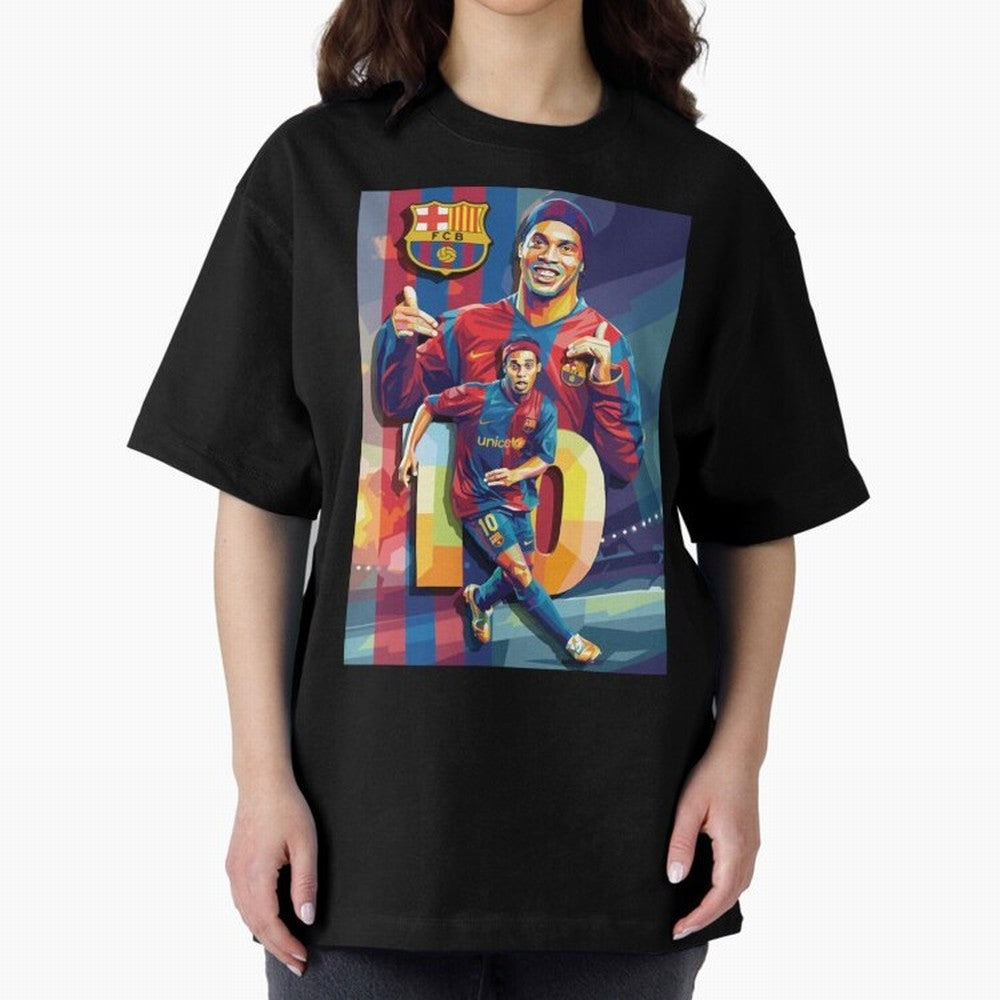 Ronaldinho Oversized T-Shirt Celebrate Every Goal in Match Day Hype around FIFA World Cup 2026 USA Canada Mexico, Messi, Neymar and Mbappe, Spain and Netherlands, Supporter Pride, Iconic Celebrations, Legendary Names and Global Match Day Energy;