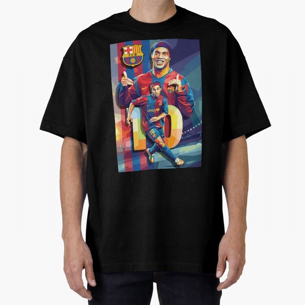 Ronaldinho Oversized T-Shirt Celebrate Every Goal in Match Day Hype around FIFA World Cup 2026 USA Canada Mexico, Messi, Neymar and Mbappe, Spain and Netherlands, Supporter Pride, Iconic Celebrations, Legendary Names and Global Match Day Energy;