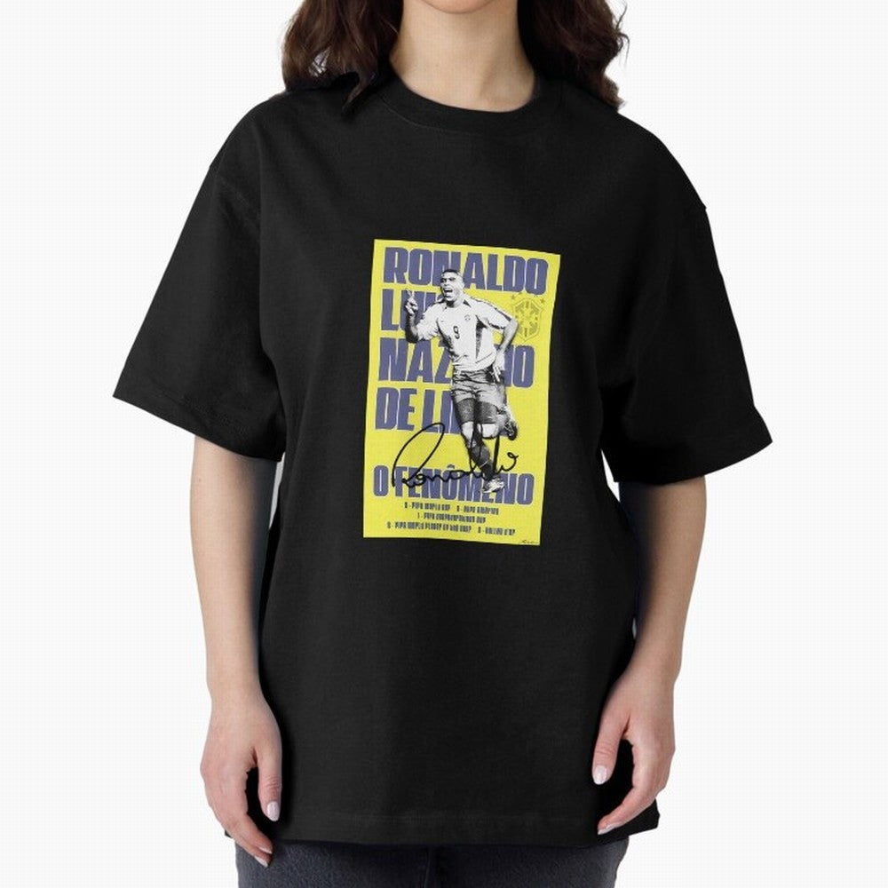 R9 Ronaldo Nazario Oversized T-Shirt Showcase the FIFA World Cup 2026 USA Canada Mexico Journey through Messi Highlights, England and Germany Pride, Soccer Culture, Superstar Moments, National Team Dreams and Competitive Fire; Perfect for