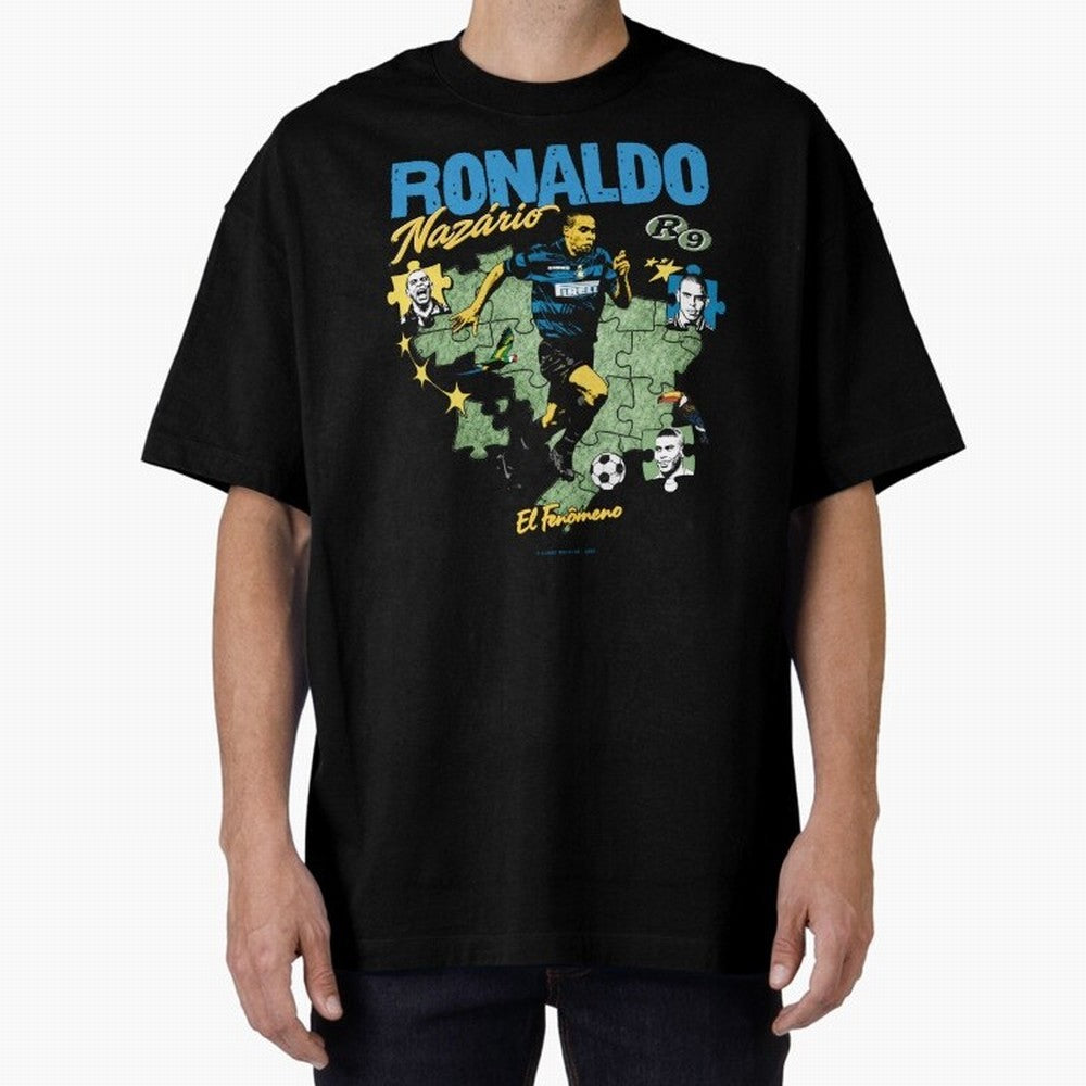 R9 Ronaldo Nazario Retro Brazil Soccer Oversized T-Shirt Join the Countdown to Global Football Passion for FIFA World Cup 2026 USA Canada Mexico, with Messi, Spain, Champion Mindset, Group Stage Buzz, Knockout Tension and Passionate Fan Culture;