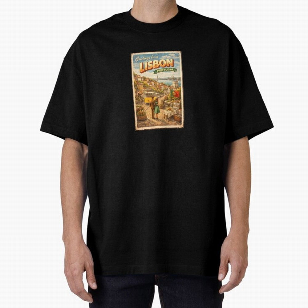 lisbon Oversized T-Shirt Remember FIFA World Cup 2026 Group Stage for Fans of CR7 and Messi and Brazil, Bringing Stadium Memories, Football Loyalty, International Chants and Championship Tradition; Perfect for Fans, Collectors, Family Gatherings,