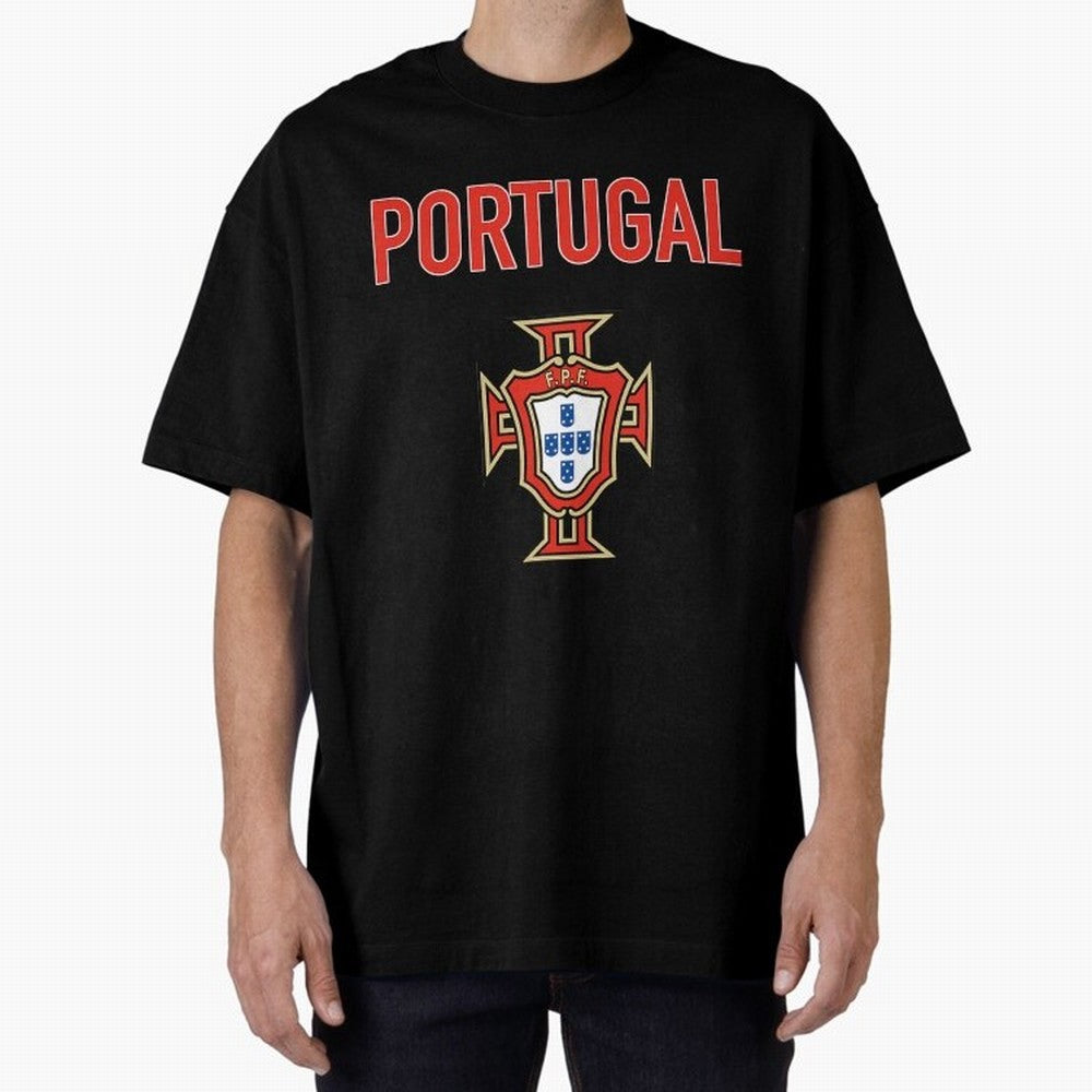 Portugal Oversized T-Shirt Stand Proud for Match Day Hype around FIFA World Cup 2026, CR7 and Messi, Portugal, Vintage Soccer Flavor, Modern Football Stars, National Flags and Final Night Emotion; Ideal for Passionate Fans Who Love Underdog