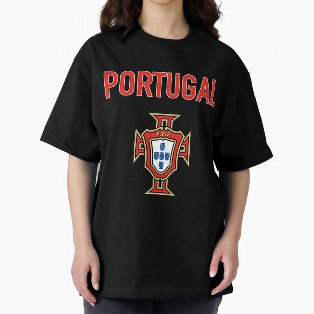 Portugal Oversized T-Shirt Stand Proud for Match Day Hype around FIFA World Cup 2026, CR7 and Messi, Portugal, Vintage Soccer Flavor, Modern Football Stars, National Flags and Final Night Emotion; Ideal for Passionate Fans Who Love Underdog