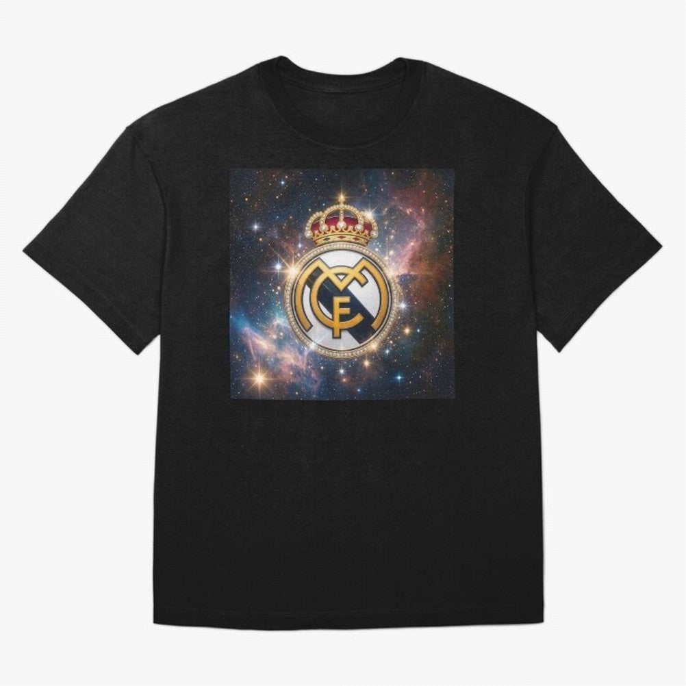 The Real Madrid Galaxy Oversized T-Shirt Honor the Beautiful Game during the FIFA World Cup 2026 Journey through CR7 and Messi Highlights, England and Germany Pride, Stadium Chants, National Pride, Trophy Dreams and Unforgettable Football Memories;