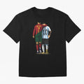 Messi Ronaldo Chit Chat Illustration Oversized T-Shirt Discover FIFA World Cup 2026 USA Canada Mexico Celebrating Messi, CR7 and Mbappe, England Energy, Tournament Hype, Historic Matchups, Family Viewing Parties and Global Sports Pride; Perfect for