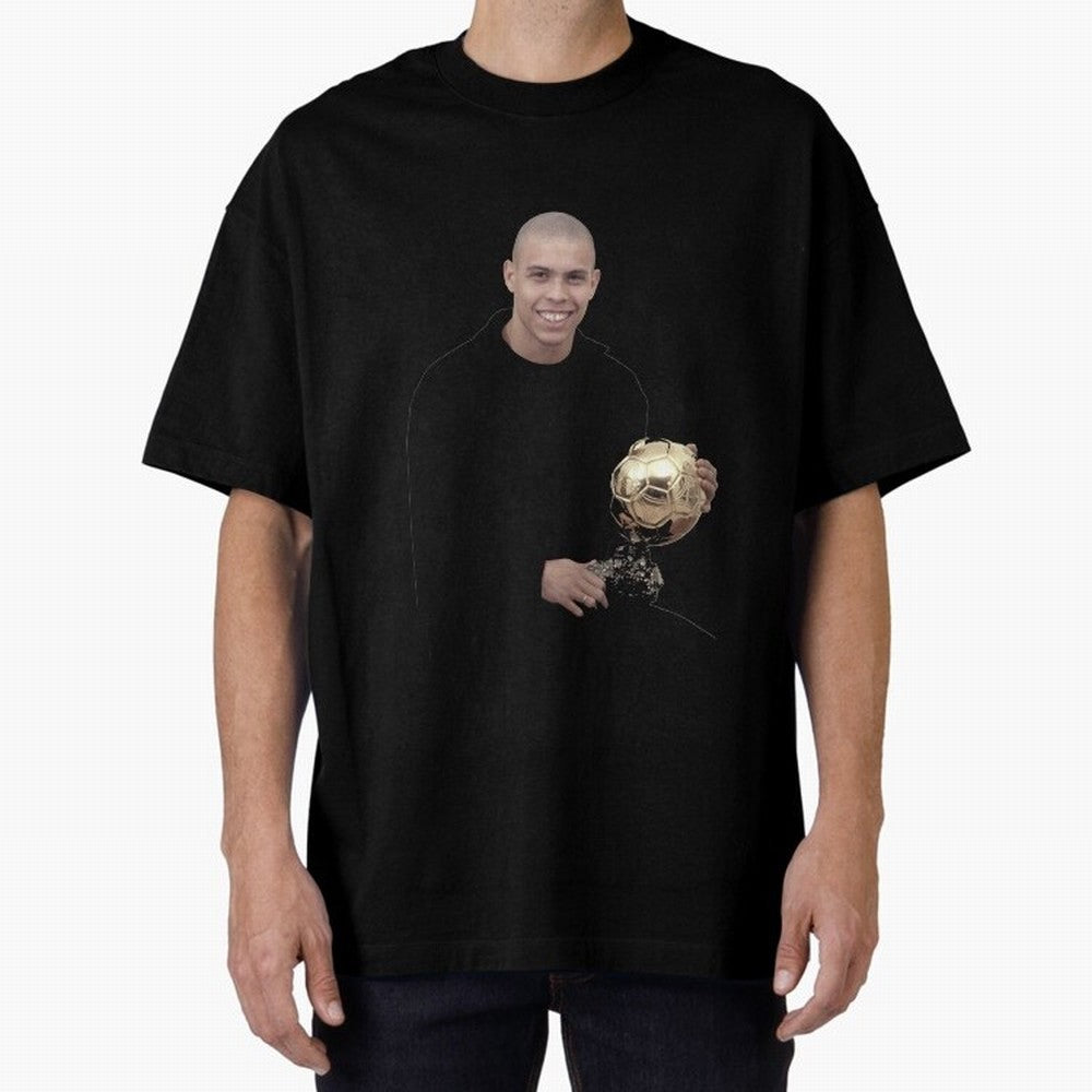 Ronaldo Iconic Ballon d¡¯Or Football Art Oversized T-Shirt Make Your Look Match the FIFA World Cup 2026 Journey through CR7 and Messi Highlights, England Pride, Football Festival Excitement, Trophy Ambitions, Country Rivalries and Star Player Buzz;