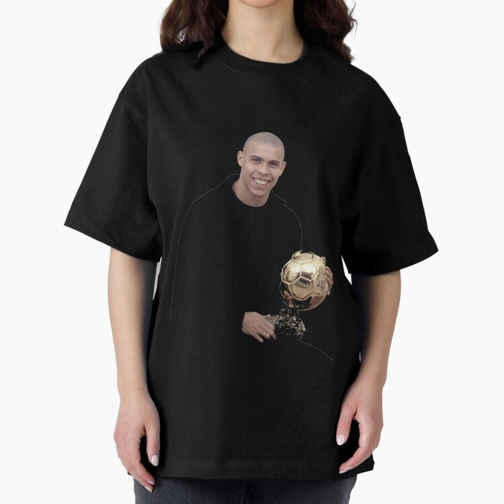 Ronaldo Iconic Ballon d¡¯Or Football Art Oversized T-Shirt Make Your Look Match the FIFA World Cup 2026 Journey through CR7 and Messi Highlights, England Pride, Football Festival Excitement, Trophy Ambitions, Country Rivalries and Star Player Buzz;