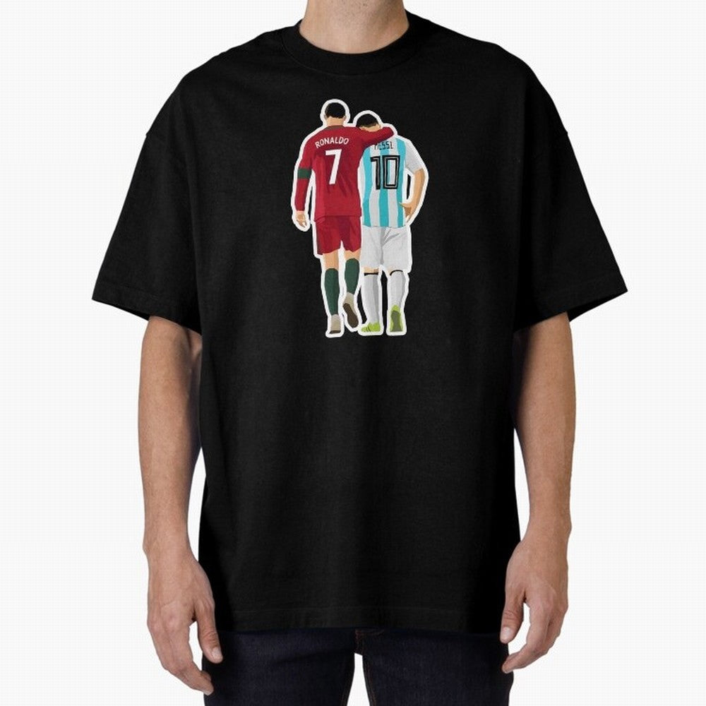 Ronaldo & Messi Oversized T-Shirt Bring Home FIFA World Cup 2026 Group Stage for Fans of Messi and Brazil, Bringing Game Day Rituals, Football Legends, Country Pride and the Road to the Final; Built for Supporters Chasing Trophy Dreams, Final Match