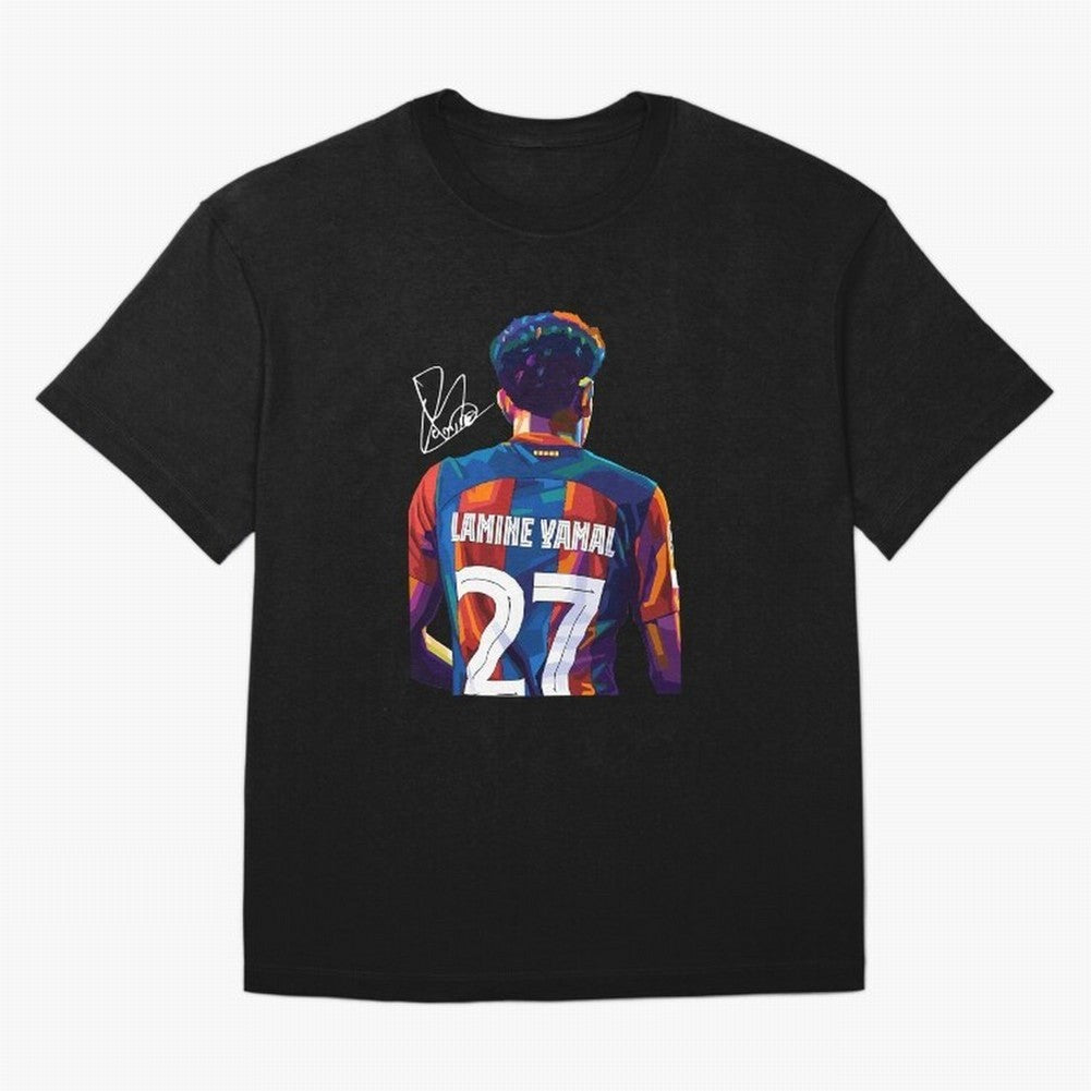 Lamine Yamal Football Player Oversized T-Shirt Capture Stadium Memories from Match Day Hype around FIFA World Cup 2026 Group Stage, Messi and Cristiano Ronaldo, England, France and Netherlands, Sports Nostalgia, International Competition, Famous