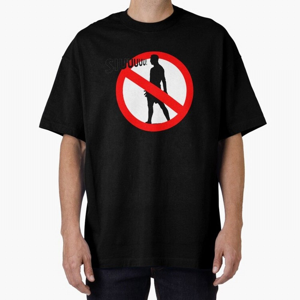 No Siiuuu Funny Soccer Meme Design Oversized T-Shirt Feel the Roar of FIFA World Cup 2026 Group Stage for Fans of Cristiano Ronaldo and Brazil, Bringing Game Day Rituals, Football Legends, Country Pride and the Road to the Final; Created for Match