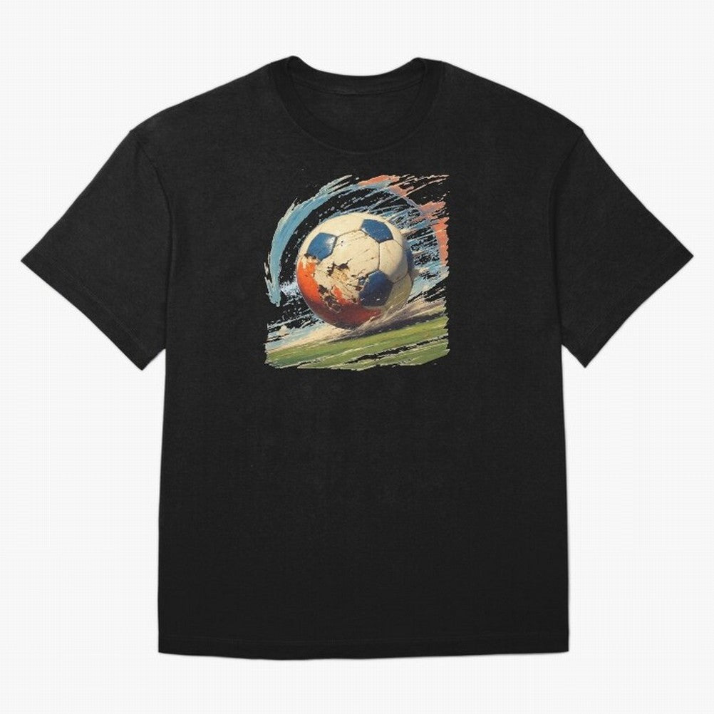 Soccer Ball in Fight Oversized T-Shirt Bring Retro Soccer Energy to FIFA World Cup 2026 USA Canada Mexico Inspired by Messi and Cristiano Ronaldo, Brazil Energy, Football Passion, Legendary Performances, Festival Vibes and Supporter Community;