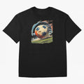 Soccer Ball in Fight Oversized T-Shirt Bring Retro Soccer Energy to FIFA World Cup 2026 USA Canada Mexico Inspired by Messi and Cristiano Ronaldo, Brazil Energy, Football Passion, Legendary Performances, Festival Vibes and Supporter Community;