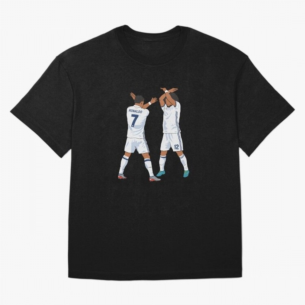 Ronaldo Madrid Celebration Duo Oversized T-Shirt Show Match Day Excitement for Match Day Hype around FIFA World Cup 2026, Messi, CR7 and Mbappe, Brazil, Portugal and Argentina, Championship Spirit, Famous Goals, Roaring Crowds and International