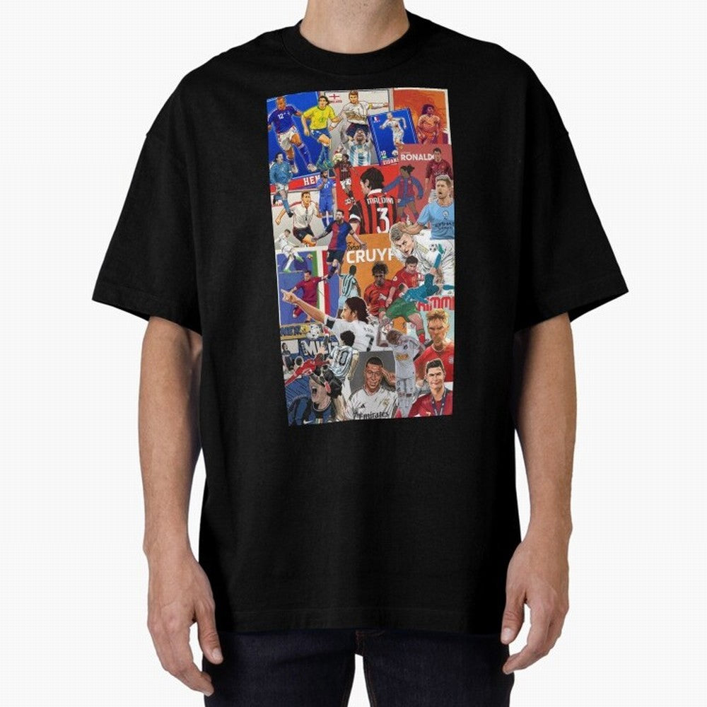 The Greats Oversized T-Shirt Honor Football Greatness during Match Day Hype around FIFA World Cup 2026 Group Stage, Cristiano Ronaldo, Haaland and CR7, Argentina, France and Brazil, Sports Nostalgia, International Competition, Famous Players and