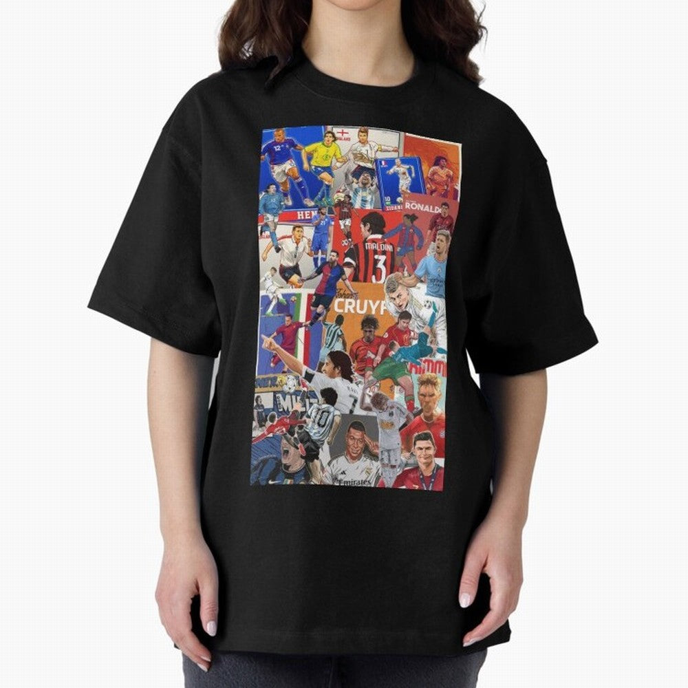 The Greats Oversized T-Shirt Honor Football Greatness during Match Day Hype around FIFA World Cup 2026 Group Stage, Cristiano Ronaldo, Haaland and CR7, Argentina, France and Brazil, Sports Nostalgia, International Competition, Famous Players and