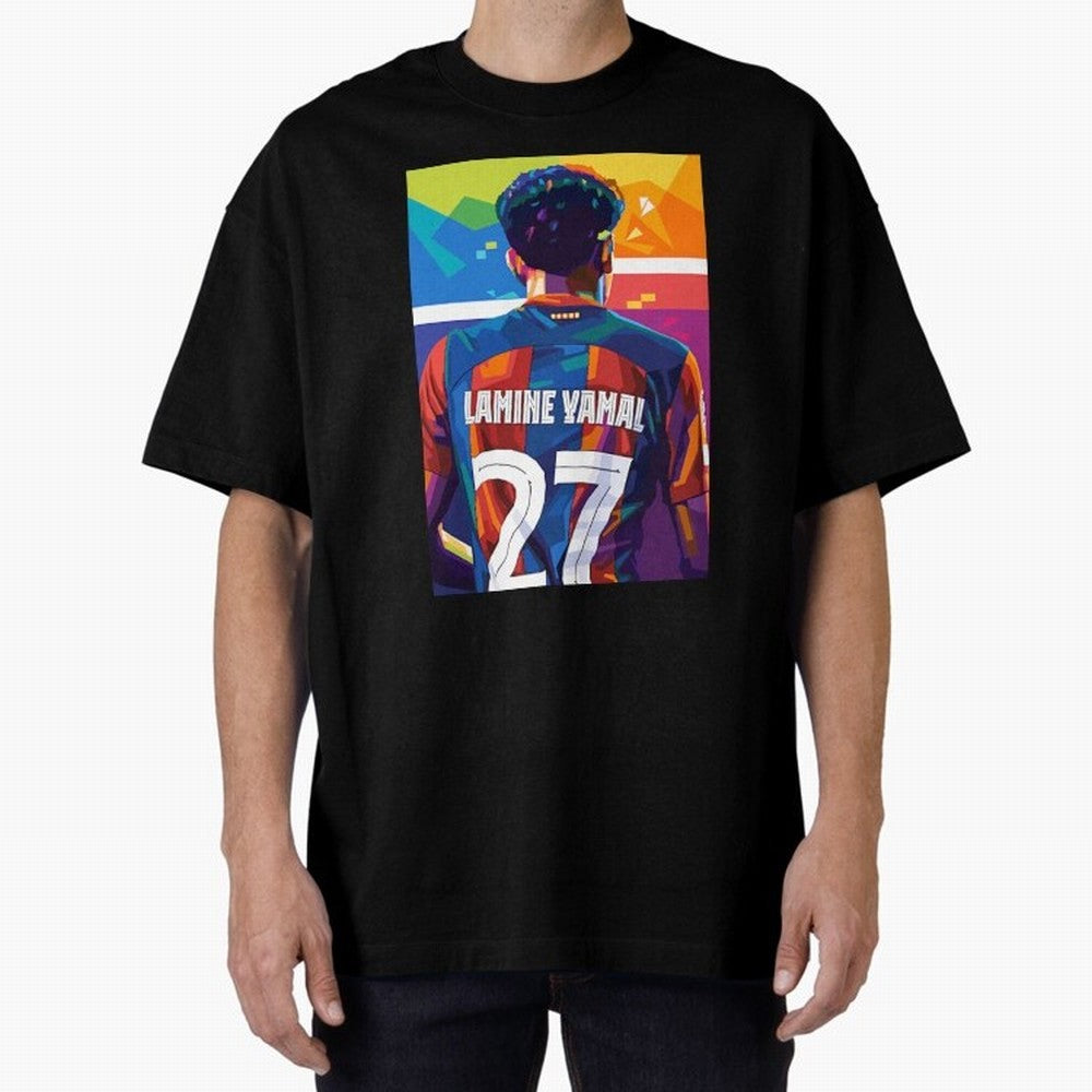 Lamine Yamal Wpap Pop Art Oversized T-Shirt Honor the Football Icons of FIFA World Cup 2026 for Fans of CR7 and Messi and England and Germany, Bringing Fan Favorite Moments, National Team Passion, Big Match Drama and Soccer History; Great for Watch