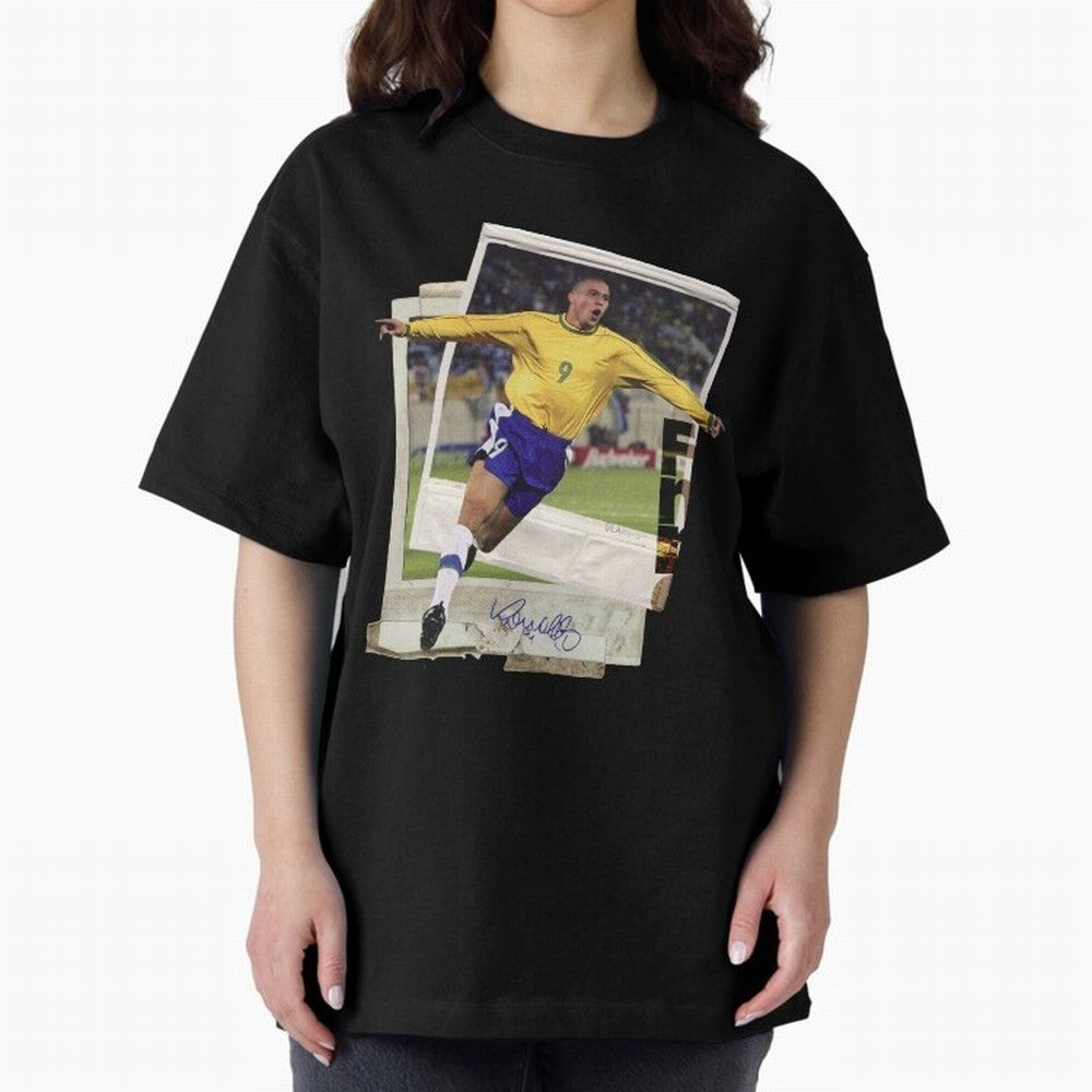 Ronaldo the phenomenon Oversized T-Shirt Share the Excitement of Match Day Hype around FIFA World Cup 2026 USA Canada Mexico, Mbappe, England, Retro Football Energy, Iconic Rivalries, Trophy Chase Drama and Stadium Atmosphere; Ideal for Fans Who