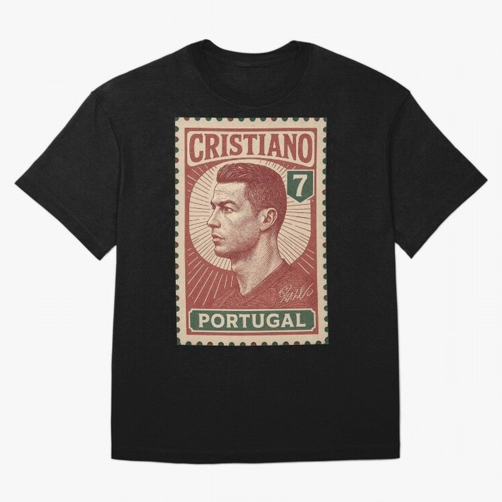 Vintage Portuguese Football Legend No.7 Poster, sticker ¨C Retro Soccer Icon Art for Fans of Manchester, Madrid & Juventus Oversized T-Shirt Fuel the Hype around FIFA World Cup 2026 for Fans of CR7 and Messi and Spain, Bringing Worldwide Fan