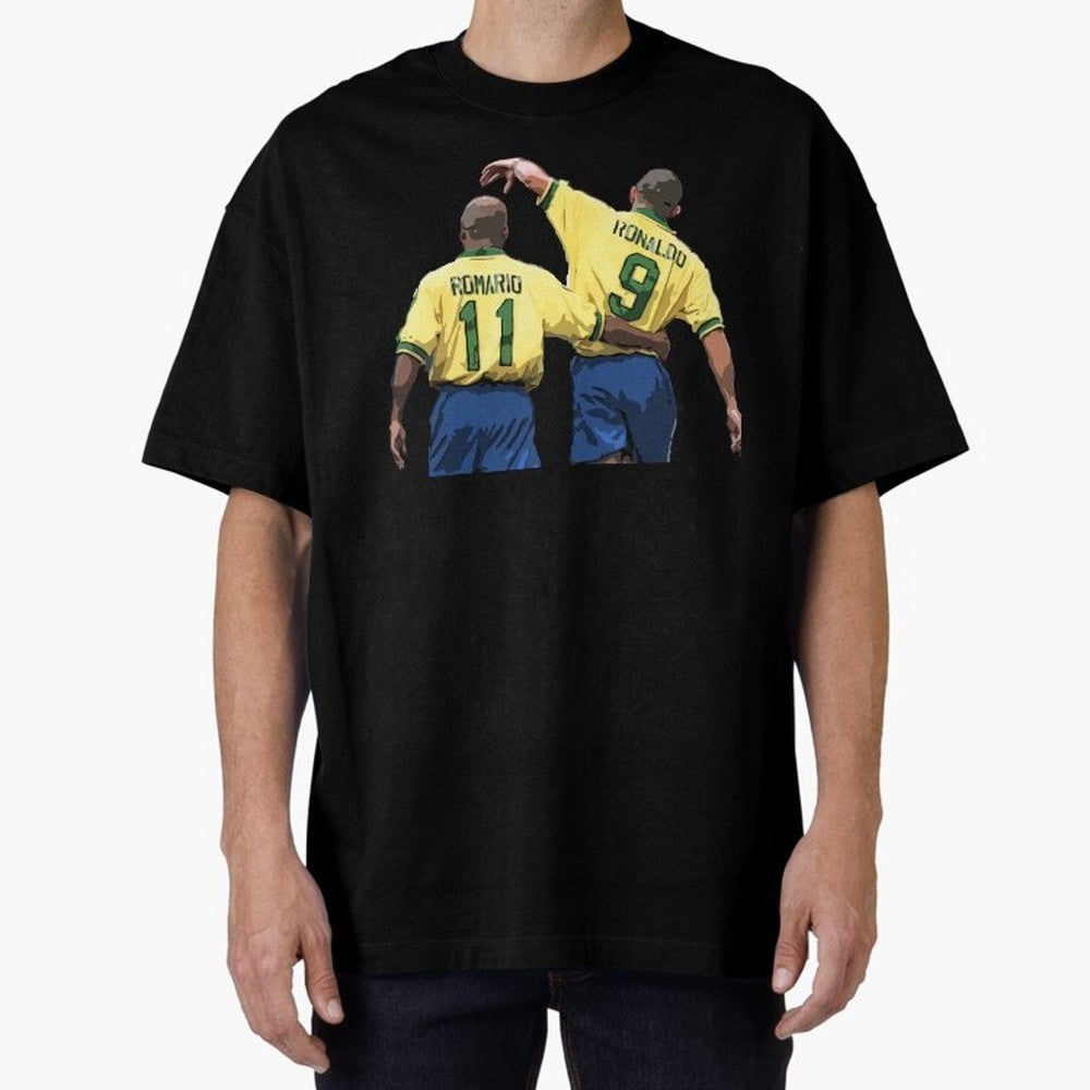 Romario & Ronaldo Oversized T-Shirt Keep the Match Day Mood of Match Day Hype around FIFA World Cup 2026 Group Stage, Messi and Cristiano Ronaldo, Brazil, Goal Celebration Energy, Supporter Heritage, Football Icons and Worldwide Tournament Joy;