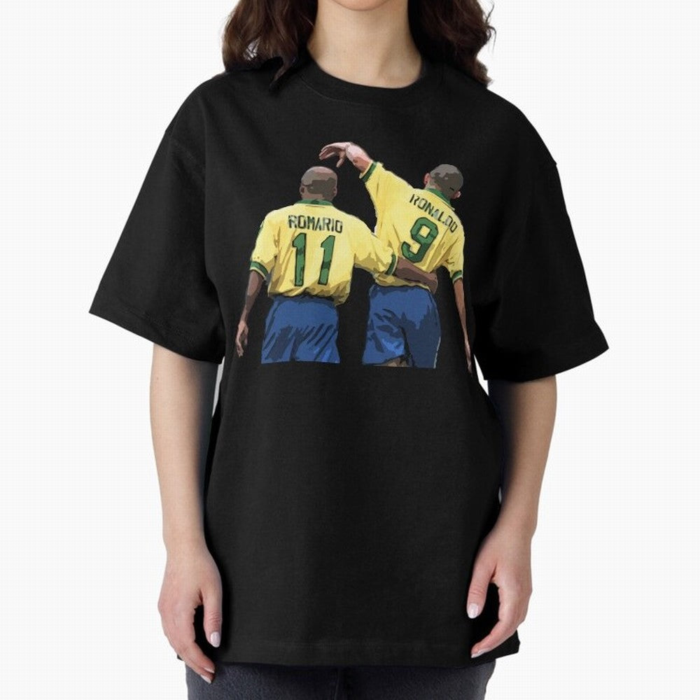 Romario & Ronaldo Oversized T-Shirt Keep the Match Day Mood of Match Day Hype around FIFA World Cup 2026 Group Stage, Messi and Cristiano Ronaldo, Brazil, Goal Celebration Energy, Supporter Heritage, Football Icons and Worldwide Tournament Joy;