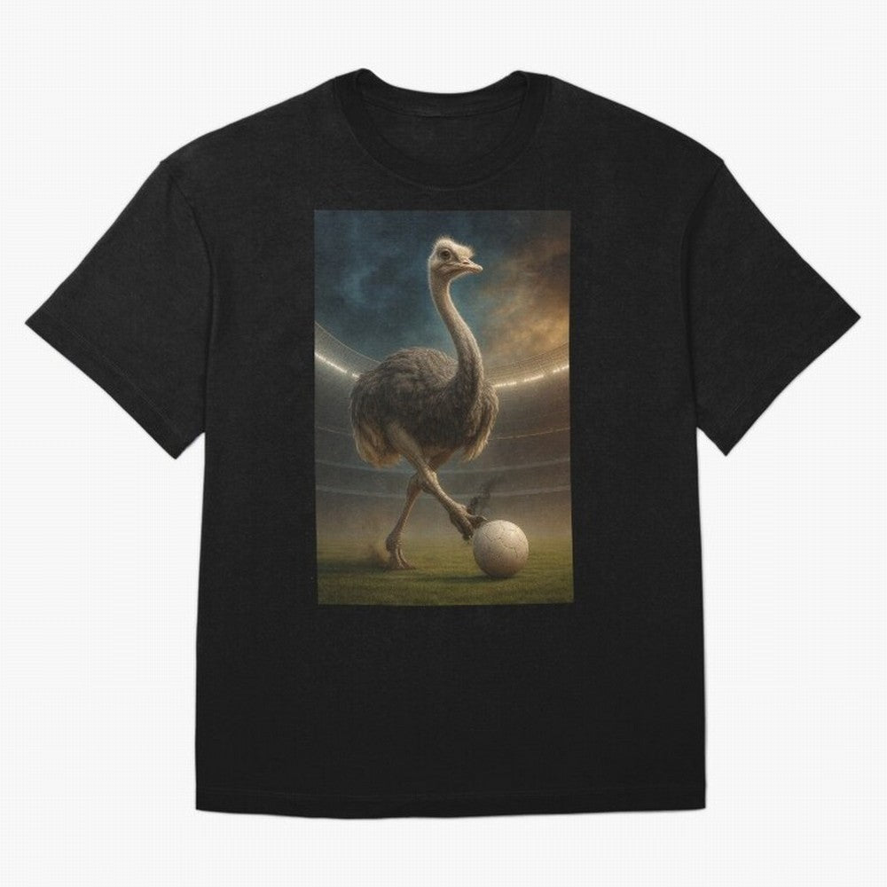 Ostrich Plays Soccer Oversized T-Shirt Celebrate Global Passion for the FIFA World Cup 2026 Group Stage Journey through Neymar, Haaland and Cristiano Ronaldo Highlights, Argentina Pride, Retro Football Energy, Iconic Rivalries, Trophy Chase Drama