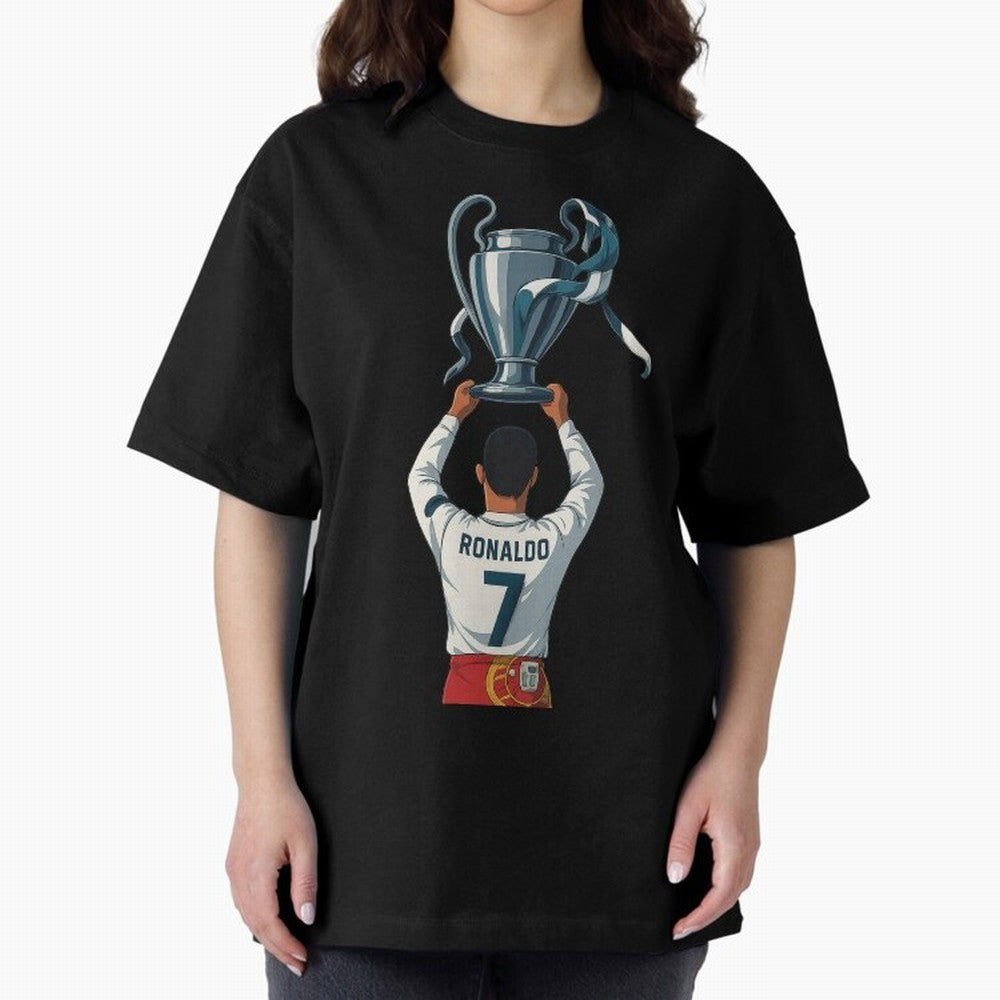Ronaldo Oversized T-Shirt Show Love for Legendary Goals in Match Day Hype around FIFA World Cup 2026, Neymar, Haaland and Cristiano Ronaldo, Portugal, Spain and Germany, Goal Celebration Energy, Supporter Heritage, Football Icons and Worldwide