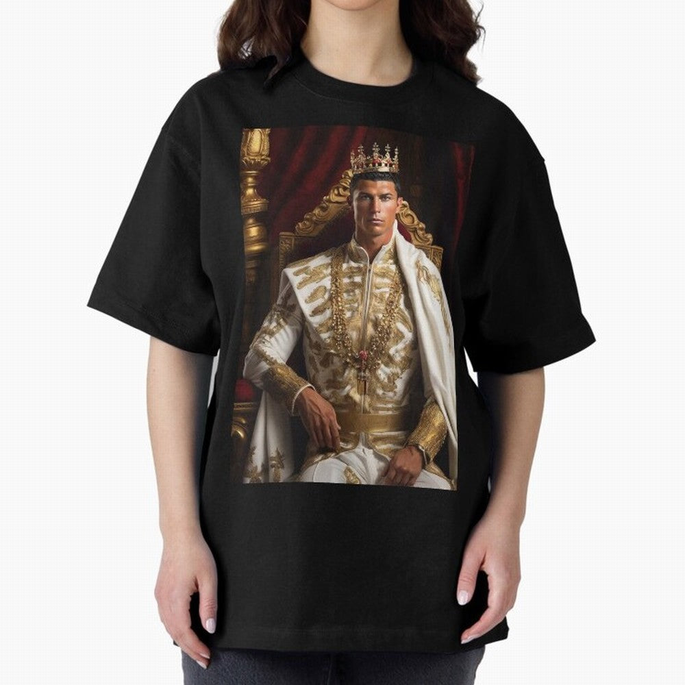 Ronaldo king Oversized T-Shirt Build FIFA World Cup 2026 Group Stage Connected to CR7 and Messi, Brazil, Portugal and Argentina Energy, Worldwide Fan Energy, Dramatic Goals, Stadium Lights and Championship Celebrations; Ideal for Football Dads,