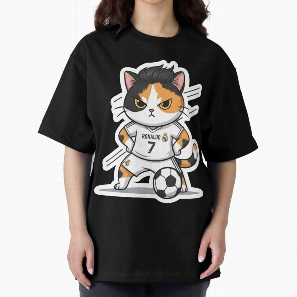 Kitten - Ronaldo | Real madrid Oversized T-Shirt Support Iconic Players in FIFA World Cup 2026 Group Stage Connected to Messi, CR7 and Mbappe, Portugal Energy, Football Passion, Legendary Performances, Festival Vibes and Supporter Community; Made