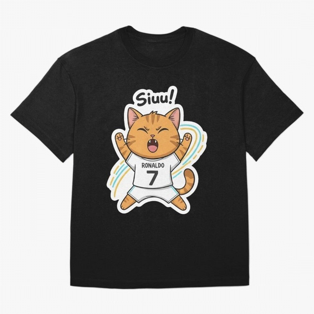 Kitten - Funny Siuuu Celebration Cat Meme | Ronaldo Oversized T-Shirt Honor Champions and Dreams in the FIFA World Cup 2026 Group Stage Journey through Messi, CR7 and Mbappe Highlights, Germany Pride, Classic Soccer Heritage, Championship Pressure,