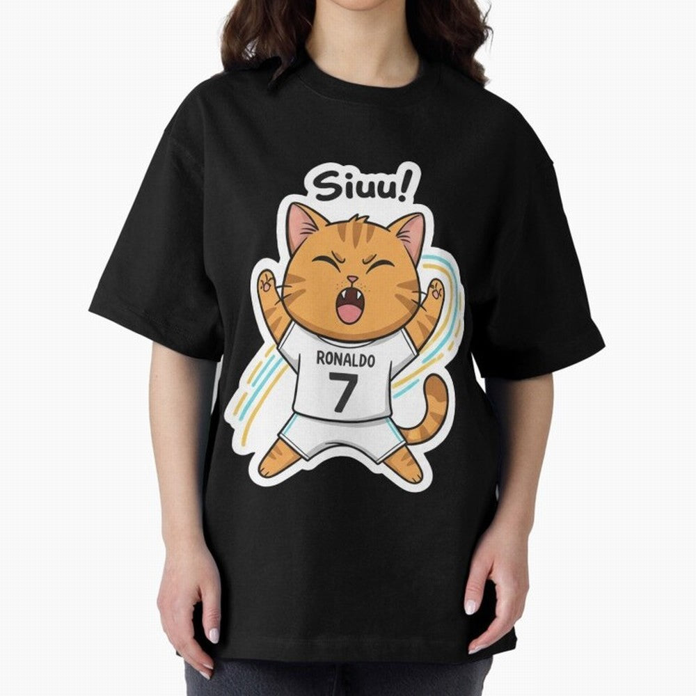 Kitten - Funny Siuuu Celebration Cat Meme | Ronaldo Oversized T-Shirt Honor Champions and Dreams in the FIFA World Cup 2026 Group Stage Journey through Messi, CR7 and Mbappe Highlights, Germany Pride, Classic Soccer Heritage, Championship Pressure,