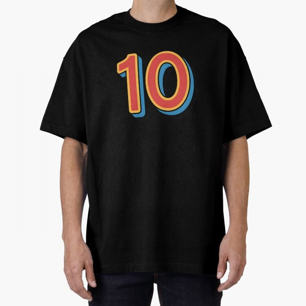 Number 10 Oversized T-Shirt Support Your Favorite Stars during FIFA World Cup 2026 for Fans of CR7 and Messi and England, France and Netherlands, Bringing Soccer Culture, Superstar Moments, National Team Dreams and Competitive Fire; Created for