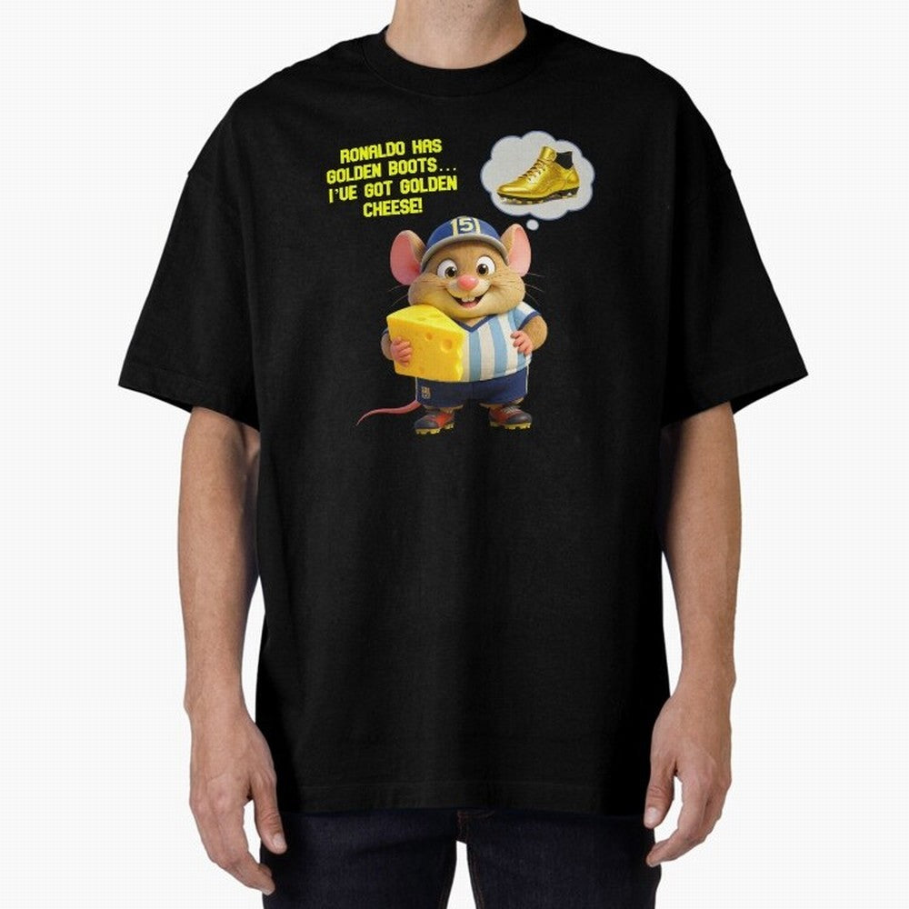 Zippy¡¯s Golden Cheese vs Ronaldo Oversized T-Shirt Represent FIFA World Cup 2026 for Fans of Haaland and Spain and Netherlands, Bringing Stadium Chants, National Pride, Trophy Dreams and Unforgettable Football Memories; Created for Match Day