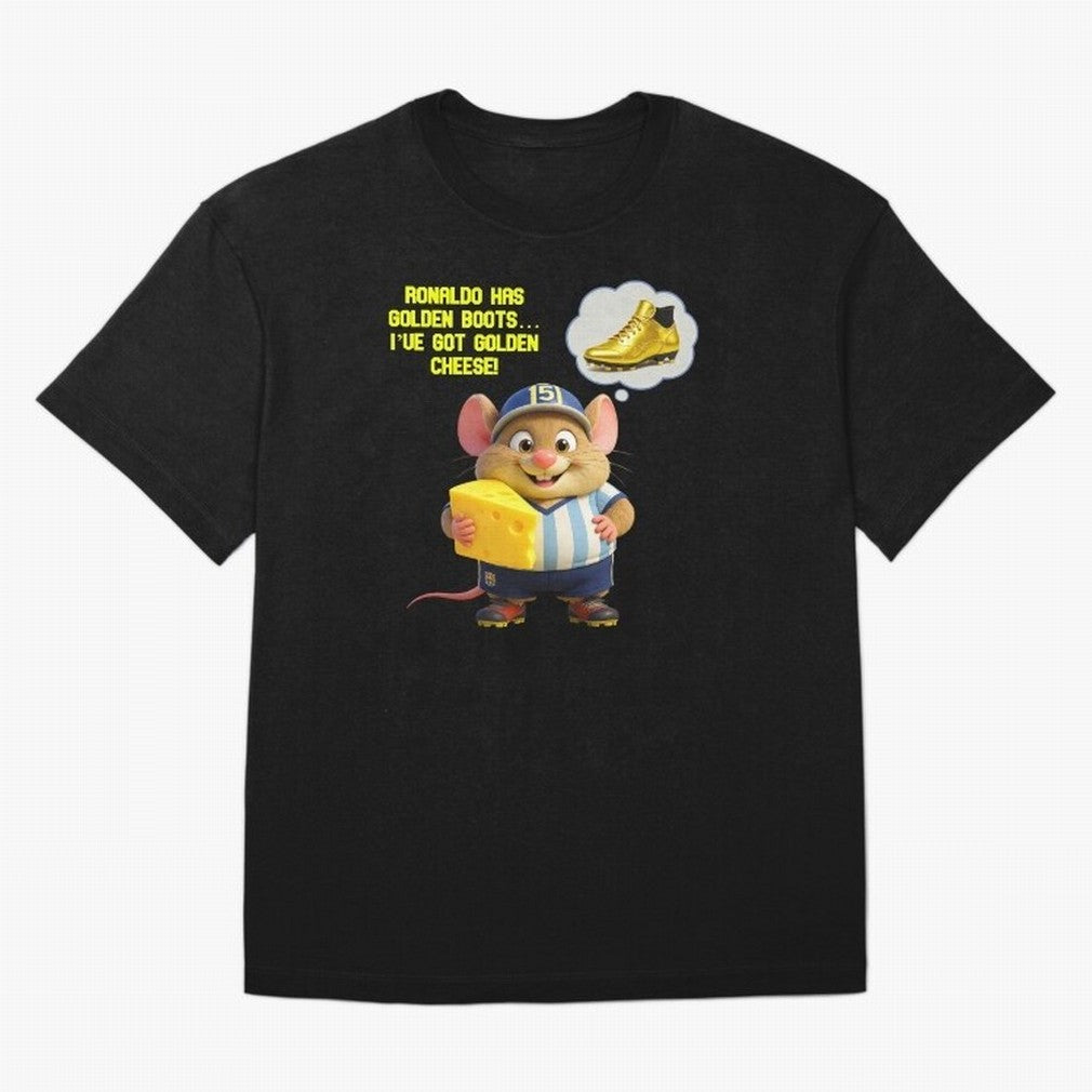 Zippy¡¯s Golden Cheese vs Ronaldo Oversized T-Shirt Represent FIFA World Cup 2026 for Fans of Haaland and Spain and Netherlands, Bringing Stadium Chants, National Pride, Trophy Dreams and Unforgettable Football Memories; Created for Match Day