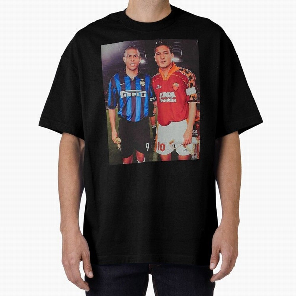 Clash of Class. Francesco Totti and Ronaldo Nazario sometime in the 90s. Oversized T-Shirt Join the Global Buzz around FIFA World Cup 2026 Group Stage Made for Messi and Cristiano Ronaldo, Brazil Energy, Stadium Chants, National Pride, Trophy