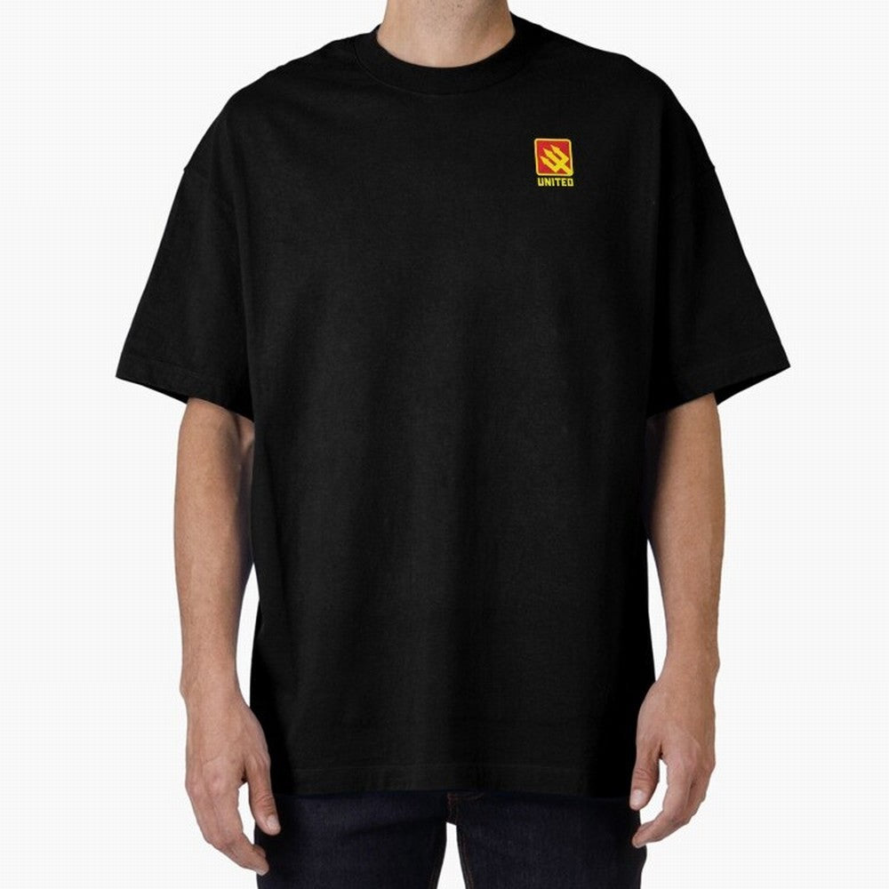 Manchester United Minimal Badge Oversized T-Shirt Carry National Pride through FIFA World Cup 2026 USA Canada Mexico Spirit, Capturing Brazil, CR7, Championship Spirit, Famous Goals, Roaring Crowds and International Football Unity; Ideal for Fans
