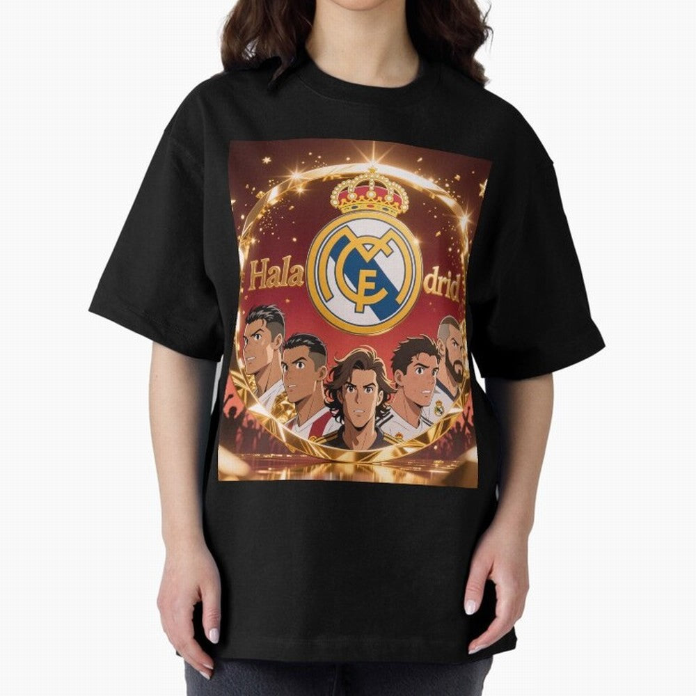 Estrellas del Real Madrid Oversized T-Shirt Show Your Love for Global Football Passion for FIFA World Cup 2026 Group Stage, Celebrating CR7 and Messi, Brazil, Fan Favorite Moments, National Team Passion, Big Match Drama and Soccer History; Perfect