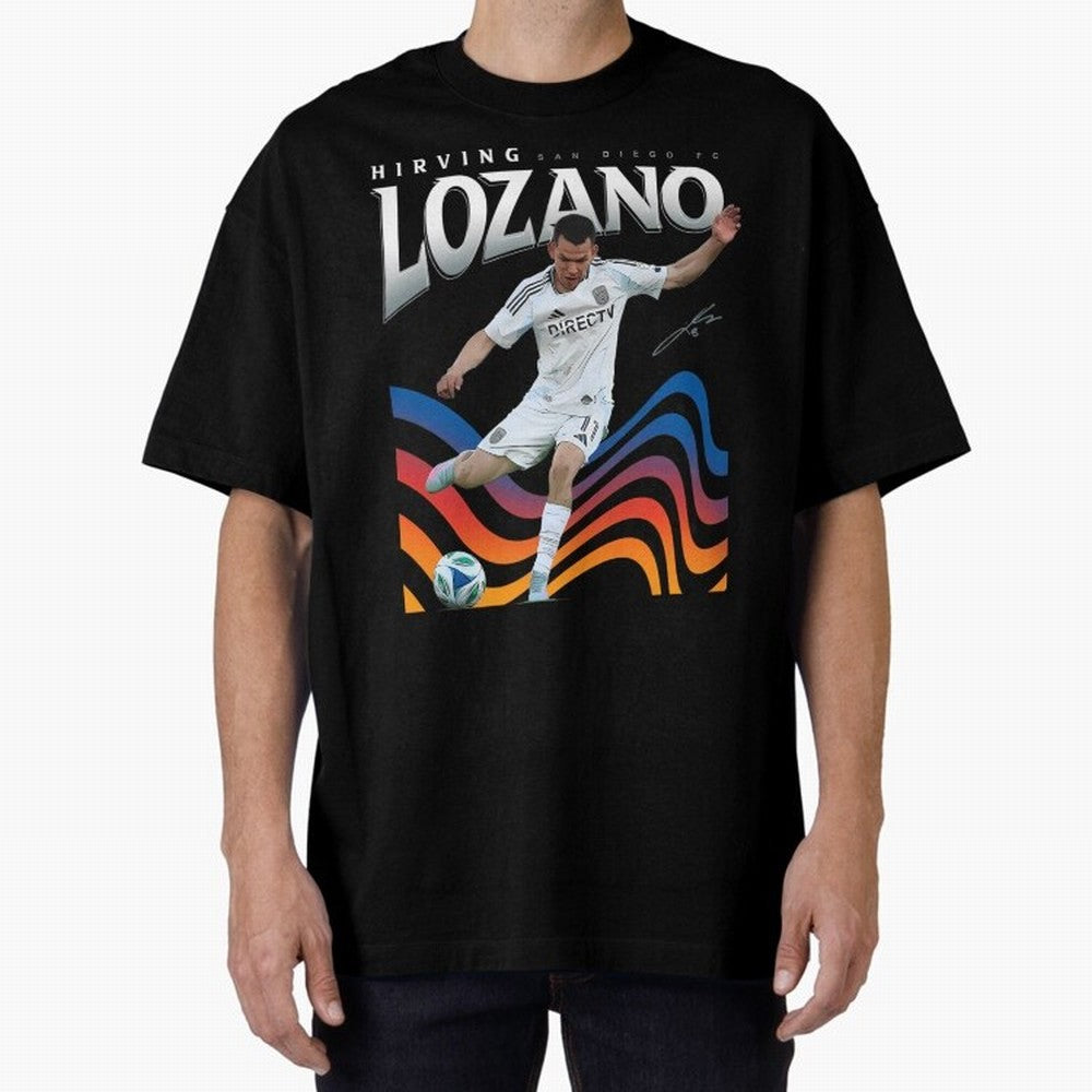 Hirving Lozano San Diego FC Oversized T-Shirt Celebrate Unforgettable Nights in FIFA World Cup 2026 for Fans of Neymar and Brazil, Bringing Stadium Chants, National Pride, Trophy Dreams and Unforgettable Football Memories; Great for Watch Parties,
