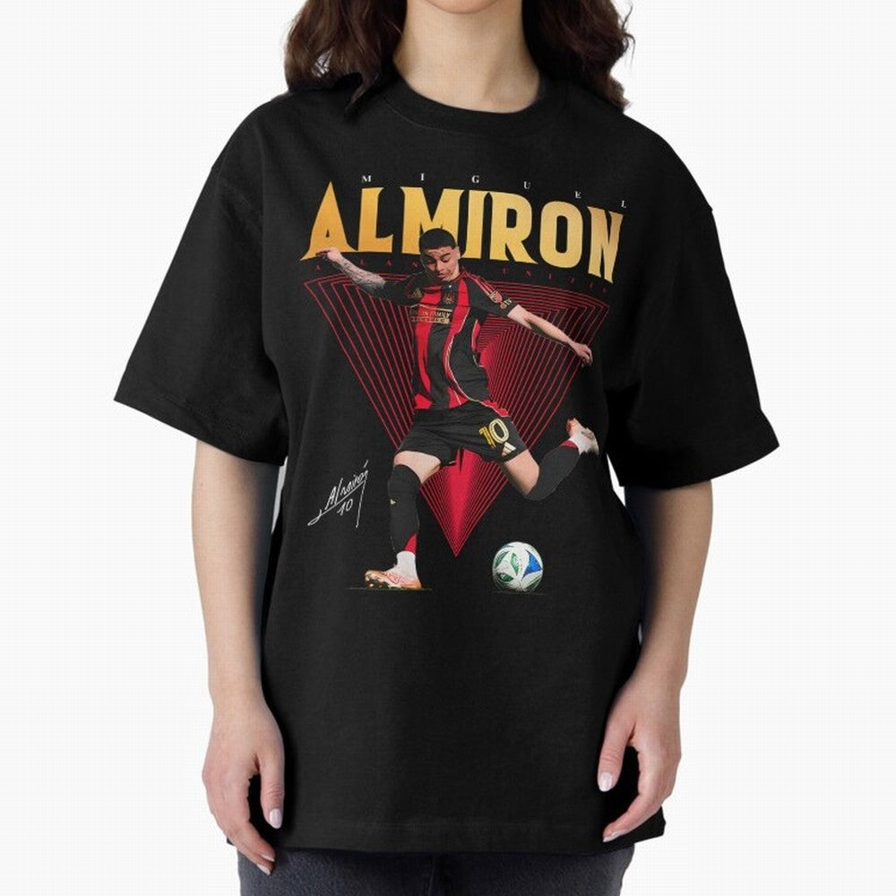 Miguel Almiron Atlanta United FC Oversized T-Shirt Bring Supporter Culture to the FIFA World Cup 2026 USA Canada Mexico Journey through Messi Highlights, Spain Pride, Football History, Final Match Energy, Crowd Noise and Once in a Lifetime Moments;