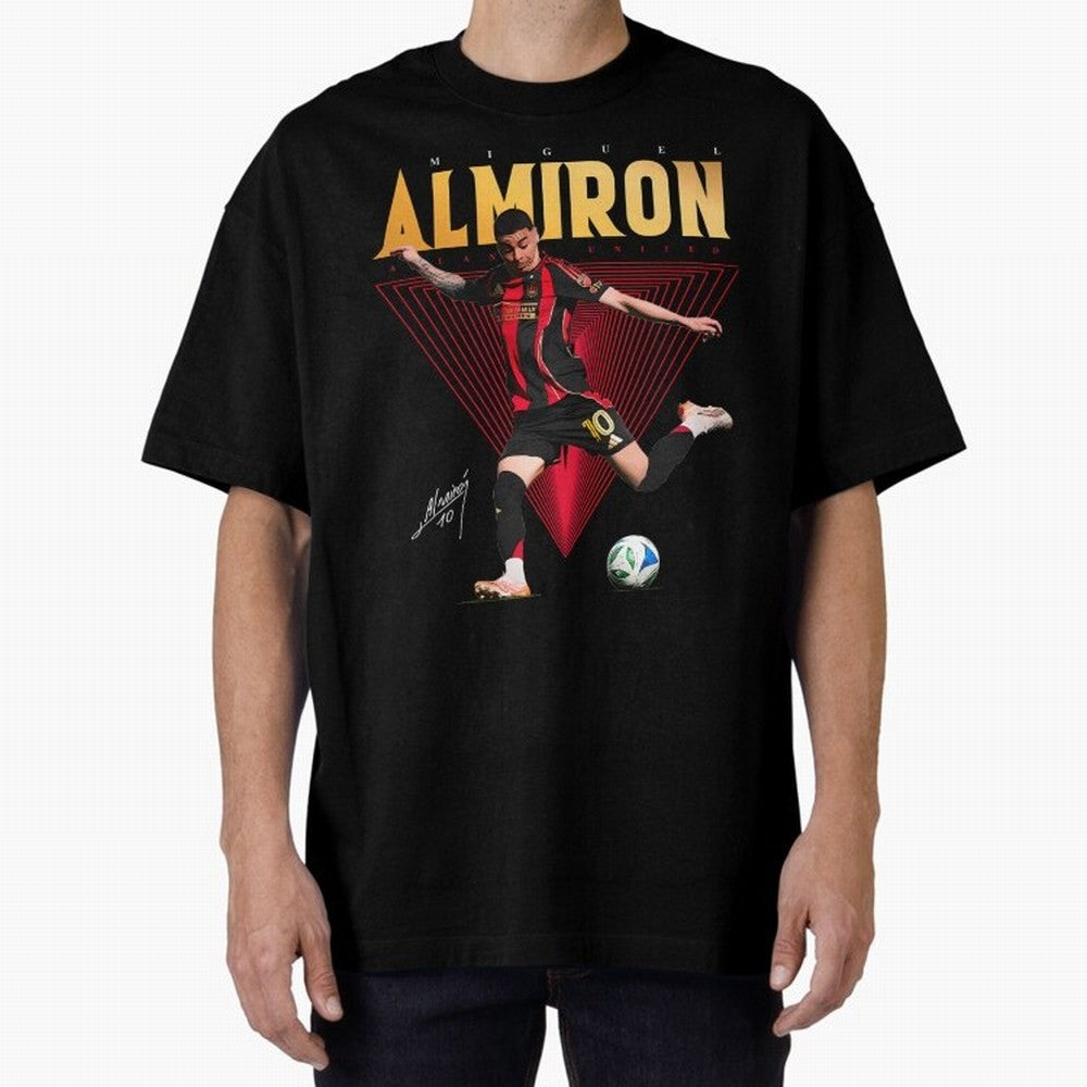 Miguel Almiron Atlanta United FC Oversized T-Shirt Bring Supporter Culture to the FIFA World Cup 2026 USA Canada Mexico Journey through Messi Highlights, Spain Pride, Football History, Final Match Energy, Crowd Noise and Once in a Lifetime Moments;