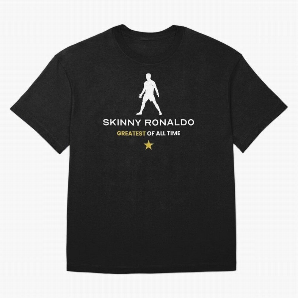 Skinny Ronaldo The Greatest Of All Time White Oversized T-Shirt Celebrate the Road through FIFA World Cup 2026 Group Stage for Fans of Messi, CR7 and Mbappe and Brazil, Bringing Champion Mindset, Group Stage Buzz, Knockout Tension and Passionate