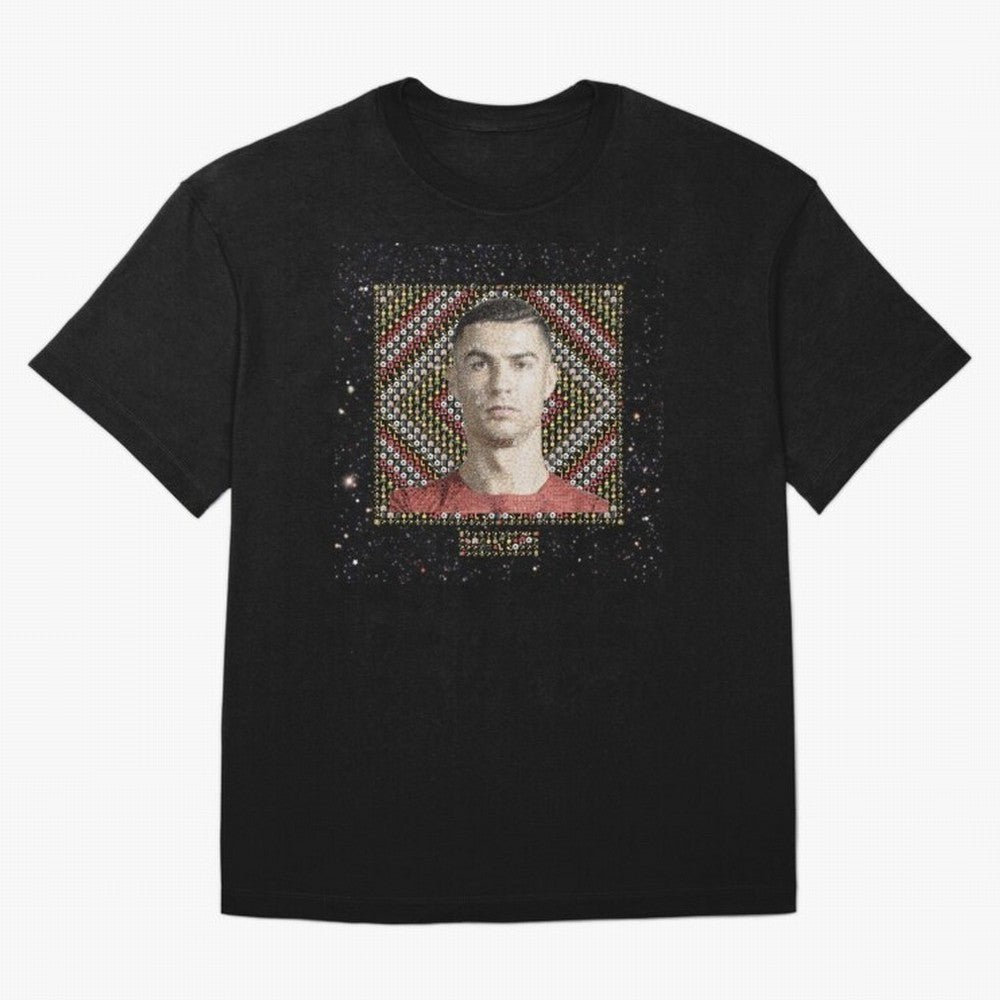 CR7 Emojified ¨C Ronaldo-Inspired Grid Tribute | Visual Power in Emoji Form | Football Legend Art Series Oversized T-Shirt Make Your Look Match the FIFA World Cup 2026 Group Stage Journey through Mbappe and Neymar Highlights, Germany Pride,